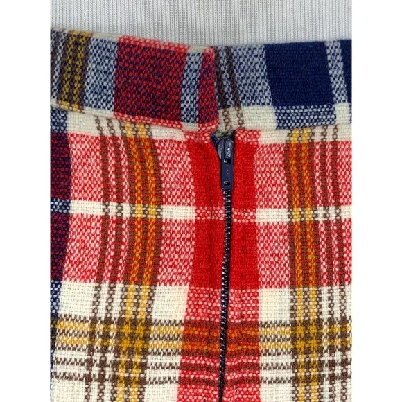 Vintage 70s Maxi Skirt Plaid Tartan Wool Fall Winter Boho Hippie Grunge Punk
