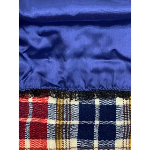 Vintage 70s Maxi Skirt Plaid Tartan Wool Fall Winter Boho Hippie Grunge Punk