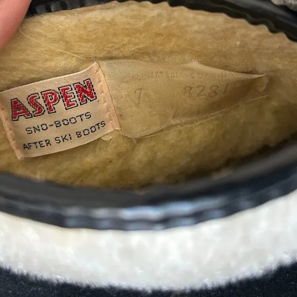 Vintage Aspen after skiing boots Yodelers 60s 70s seuede faux fur lined winter 7