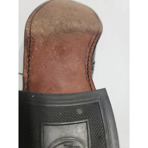 Vintage British Walkers Brown Black men dress shoes Sz 7.5 D Custom Made In USA