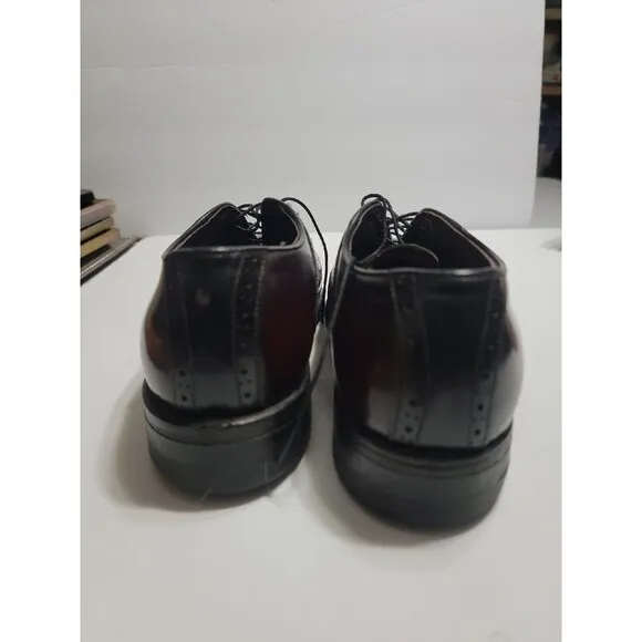 Vintage British Walkers Brown Black men dress shoes Sz 7.5 D Custom Made In USA