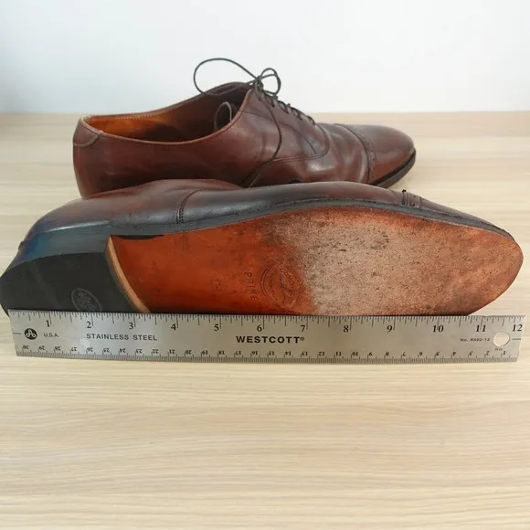 VINTAGE Brooks Brothers Oxford Shoes Mens 10.5 Cognac Leather Brown Formal Dress