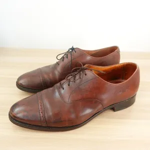 VINTAGE Brooks Brothers Oxford Shoes Mens 10.5 Cognac Leather Brown Formal Dress