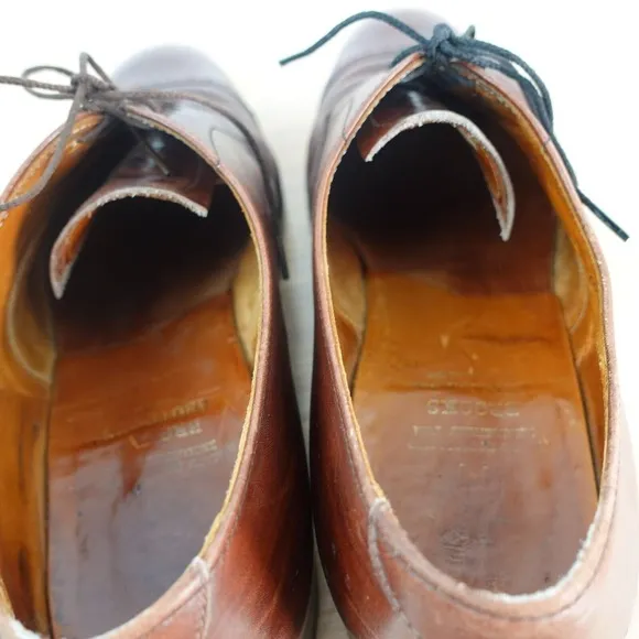 VINTAGE Brooks Brothers Oxford Shoes Mens 10.5 Cognac Leather Brown Formal Dress