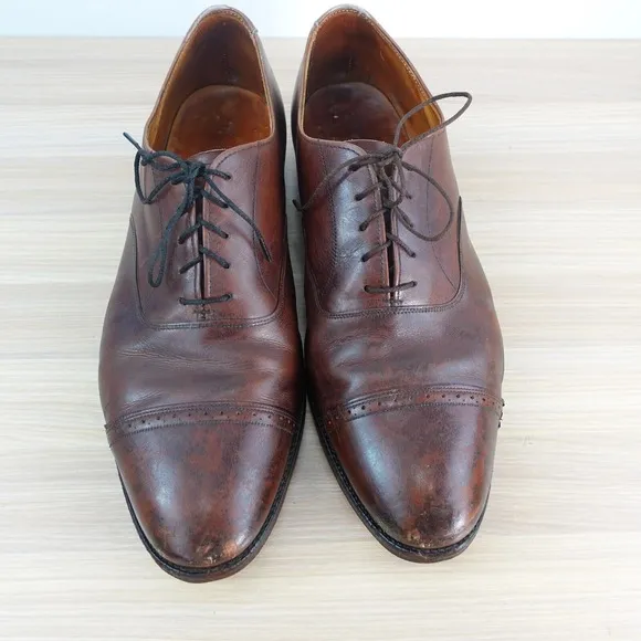 VINTAGE Brooks Brothers Oxford Shoes Mens 10.5 Cognac Leather Brown Formal Dress