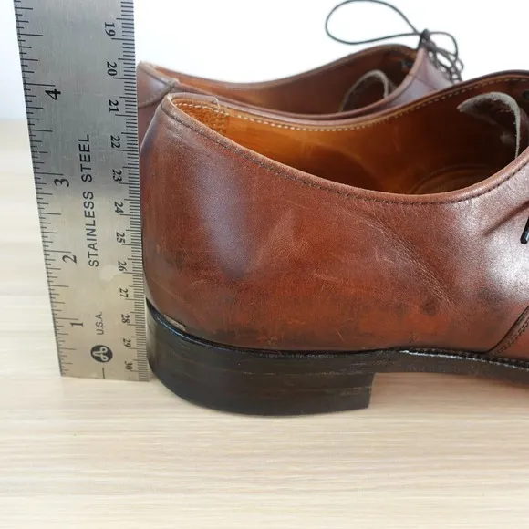 VINTAGE Brooks Brothers Oxford Shoes Mens 10.5 Cognac Leather Brown Formal Dress