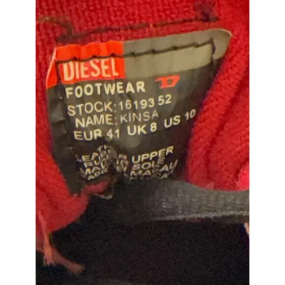 Vintage Diesel Jeans Sneakers 2000s Diesel KINSA Shoes Leather Mens Size 10