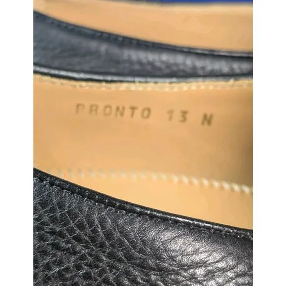 Vintage Dino Monti Pronto Black Leather Calf Dress Shoes 13 N