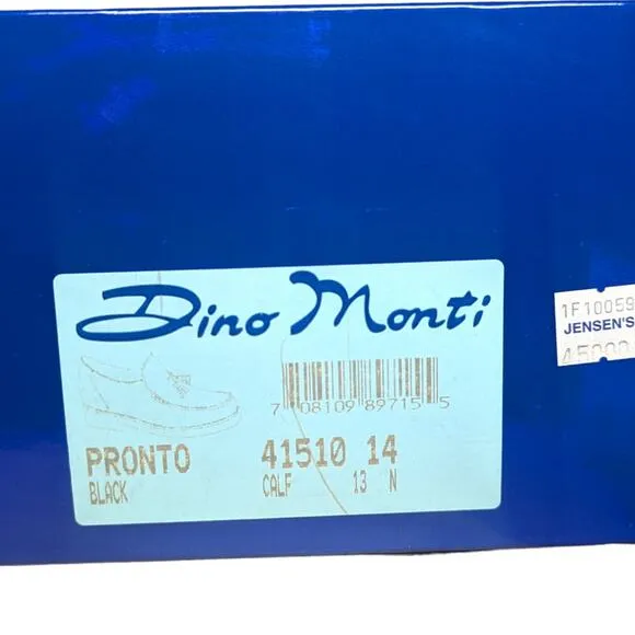 Vintage Dino Monti Pronto Black Leather Calf Dress Shoes 13 N