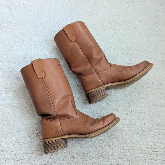 Vintage Dunham Leather Campus Mid Calf Western Boots