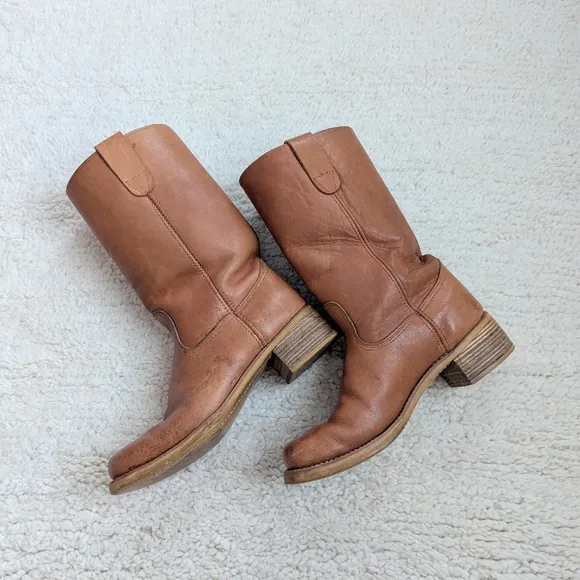 Vintage Dunham Leather Campus Mid Calf Western Boots