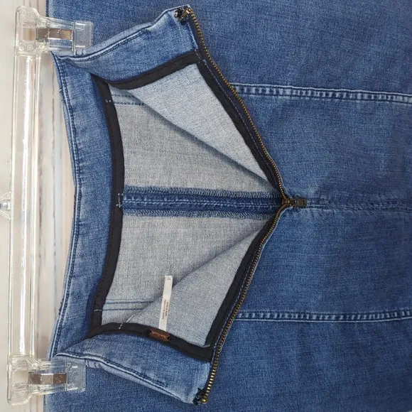Vintage Free People Denim Jean Skirt Casual Modern Fitted Bodycon Femme 90's
