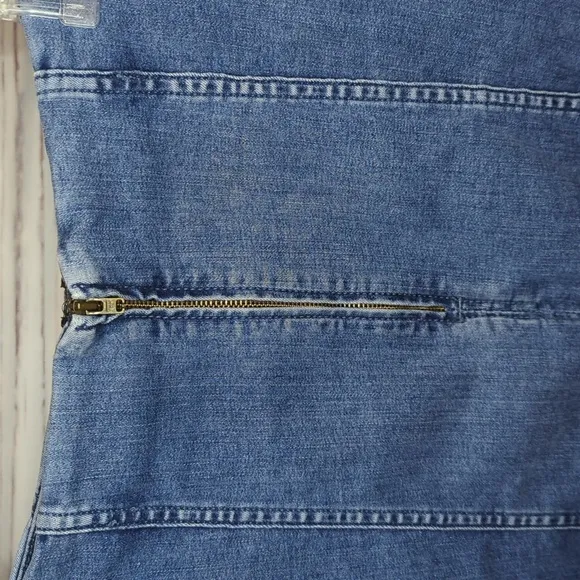 Vintage Free People Denim Jean Skirt Casual Modern Fitted Bodycon Femme 90's