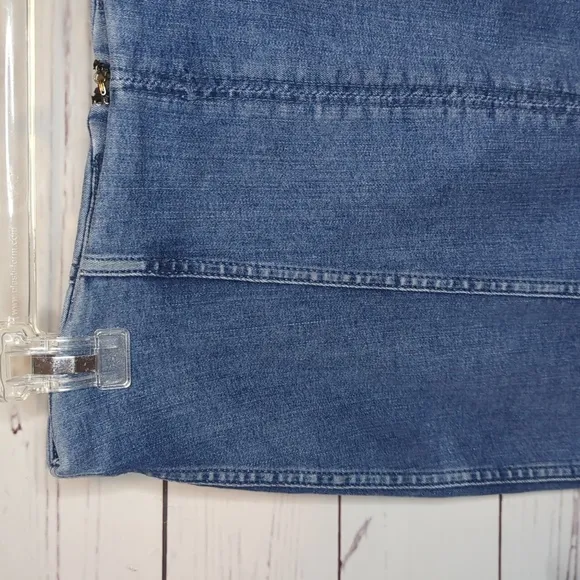 Vintage Free People Denim Jean Skirt Casual Modern Fitted Bodycon Femme 90's