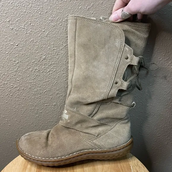 Vintage Harley Davidson Suede Tan Winter Lace Up Boots Women’s 7