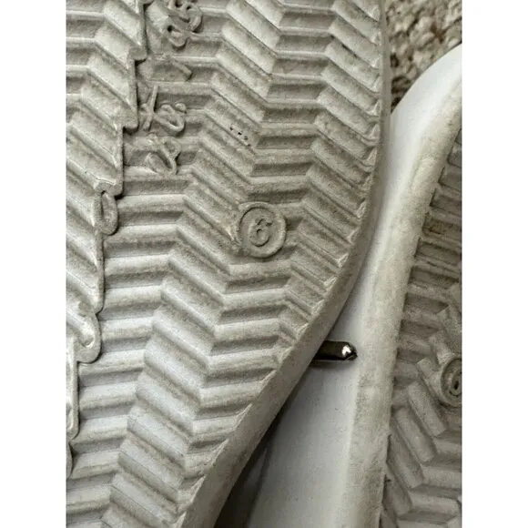 Vintage Havana Grant Silver Glitter White Leather Sneakers 6