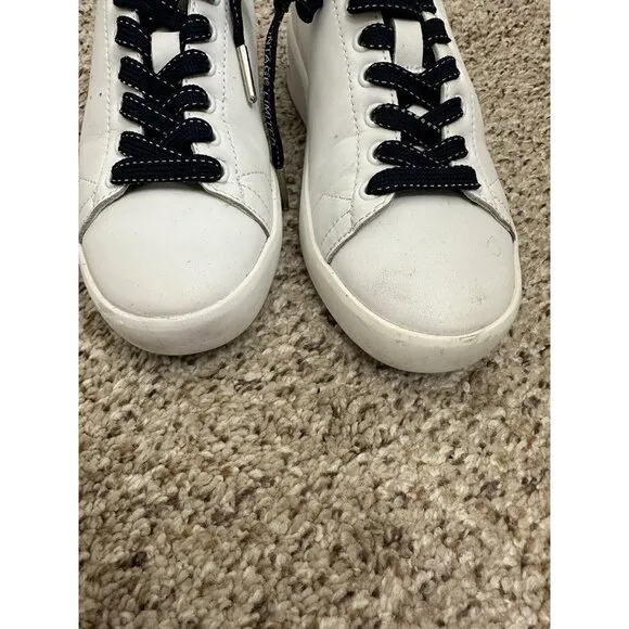 Vintage Havana Grant Silver Glitter White Leather Sneakers 6