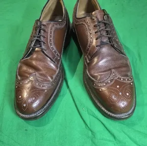 Vintage MANSFIELD DIPLOMATS Leather Wingtip Formal Oxford Mens Shoes 10.5