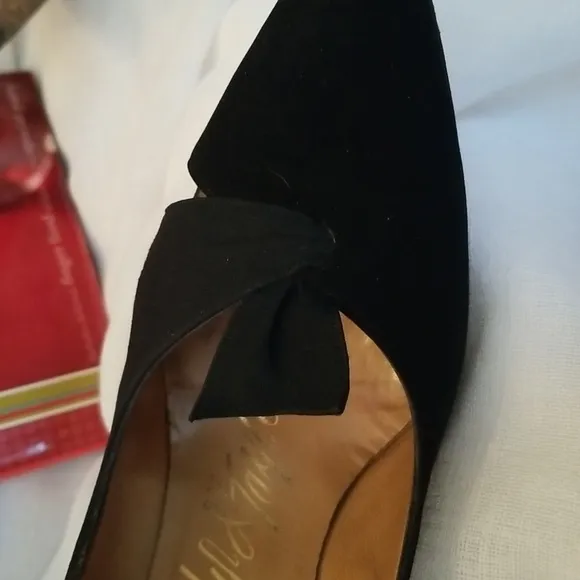 Vintage Newton Elkin Designer Collection Blk. Suede &amp; Fabric 3&quot; Heel, 7.5M, $95