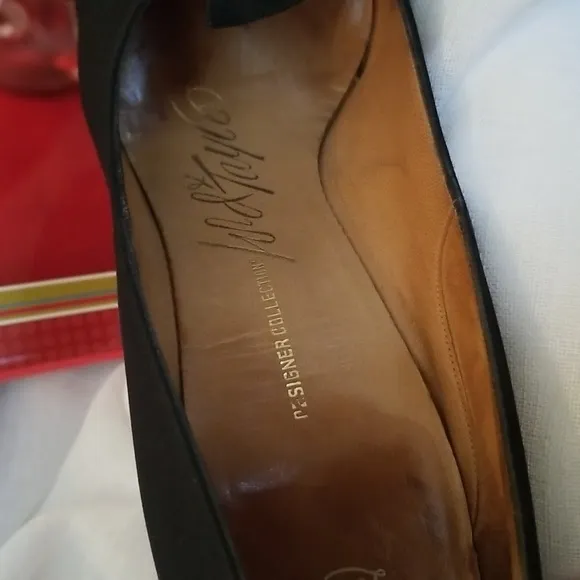 Vintage Newton Elkin Designer Collection Blk. Suede &amp; Fabric 3&quot; Heel, 7.5M, $95