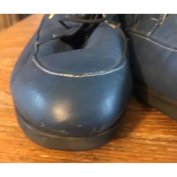 Vintage Playboy Shoes Casual Blue Leather Rare Unique Life Custom Osan Korea