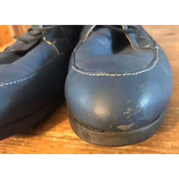 Vintage Playboy Shoes Casual Blue Leather Rare Unique Life Custom Osan Korea
