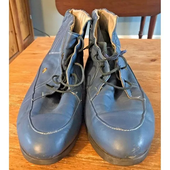 Vintage Playboy Shoes Casual Blue Leather Rare Unique Life Custom Osan Korea