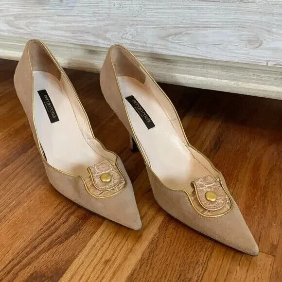 Vintage Sergio Rossi Vero Cuoio Heels - Giraffe Print Leather Buckle