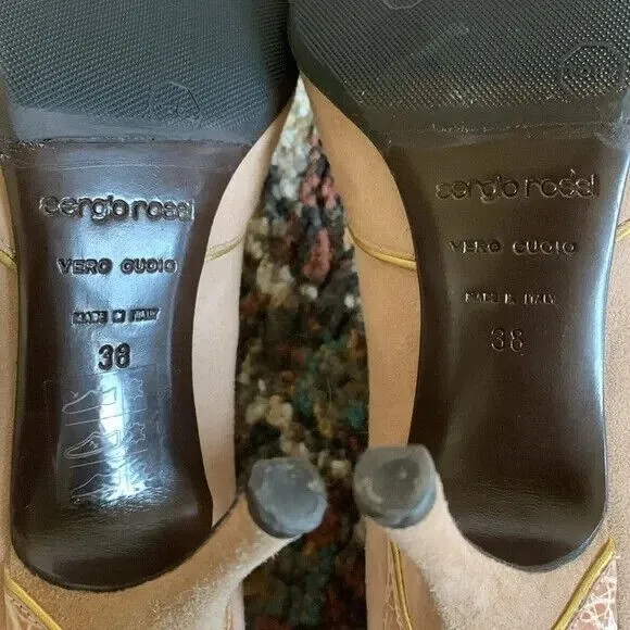 Vintage Sergio Rossi Vero Cuoio Heels - Giraffe Print Leather Buckle