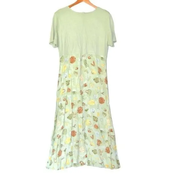 Vintage Talbots‎ Maxi Dress Print Green 18