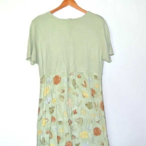 Vintage Talbots‎ Maxi Dress Print Green 18