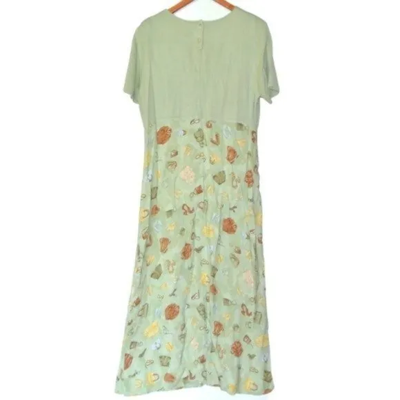 Vintage Talbots‎ Maxi Dress Print Green 18