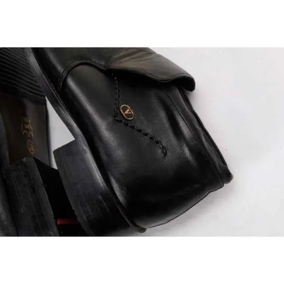 Vintage valentino coupeau loafer shoes slip on leather black womens 39 us 8.5-9