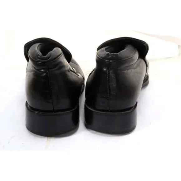 Vintage valentino coupeau loafer shoes slip on leather black womens 39 us 8.5-9