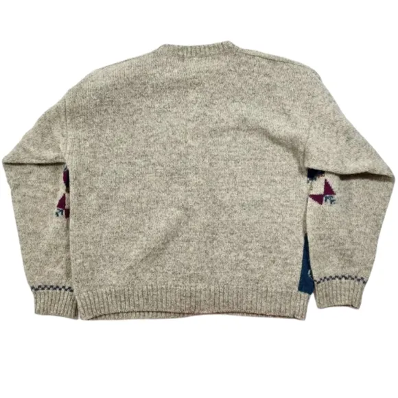 Vintage Woolrich Sweater Fair Isle Nordic Winter Sports Wool Crewneck Cardigan