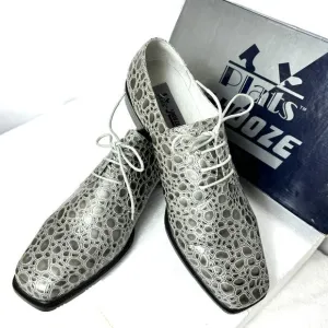 Vintage Zoot Suit Faux Alligator Oxford Formal Grey Dress Shoe Rare OOAK NWOT