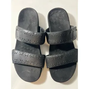 Vionic Black Slide Sandals with Cutout Design