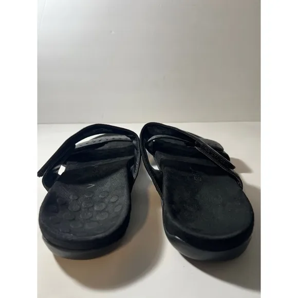 Vionic Black Slide Sandals with Cutout Design