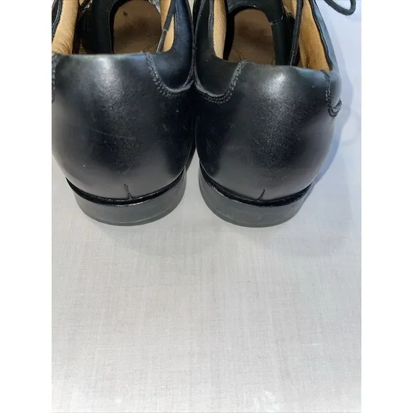 Vionic Captoe Dress Shoes Mens Size 9.5 M Black Leather Oxfords Block Heels