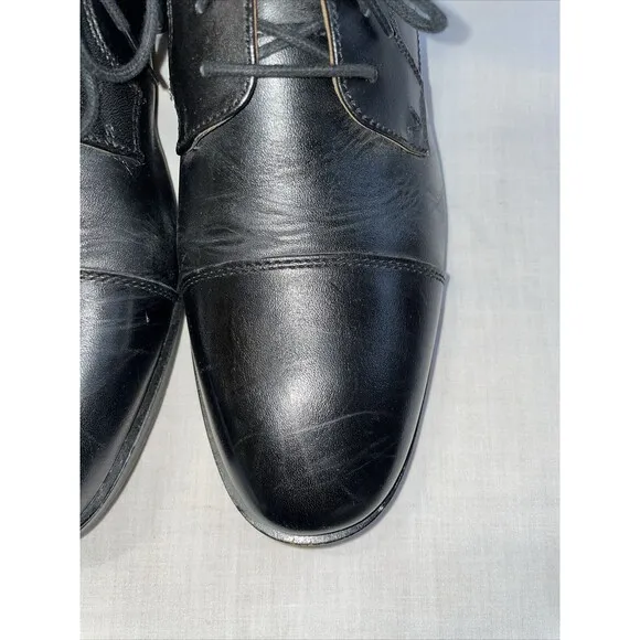 Vionic Captoe Dress Shoes Mens Size 9.5 M Black Leather Oxfords Block Heels