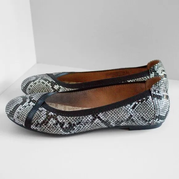 VIONIC CAROL BALLET FLATS Animal Print -Black &amp; White- Vionic Shoes Womens Sz 7