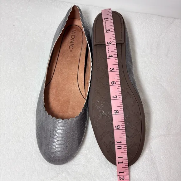 Vionic Women's Julieta Ballet Flat Shadow Gray Size 12