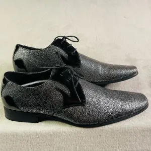 Viotti Dazzler Glitter Tuxedo Dress Shoes Men 14 Gray Black Prom Church Wedding