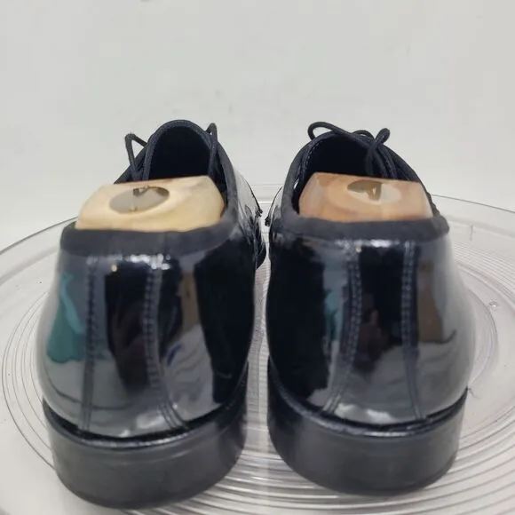 Vito Rufolo Tuxedo Derby Oxfords Patent Leather Lace Shoes ITALY Mens Sz 10 99%