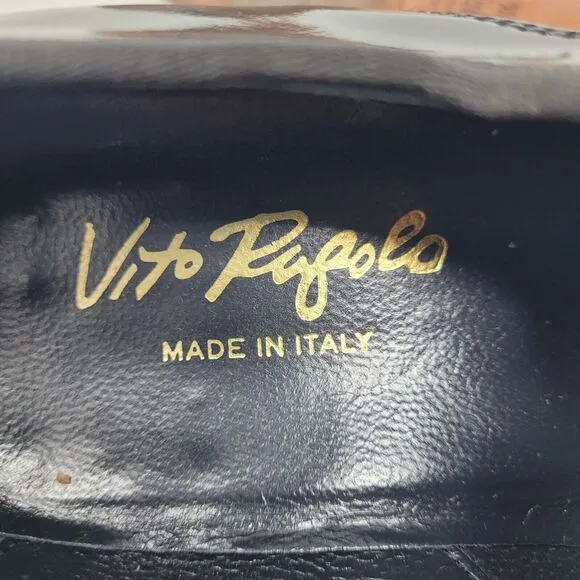 Vito Rufolo Tuxedo Derby Oxfords Patent Leather Lace Shoes ITALY Mens Sz 10 99%