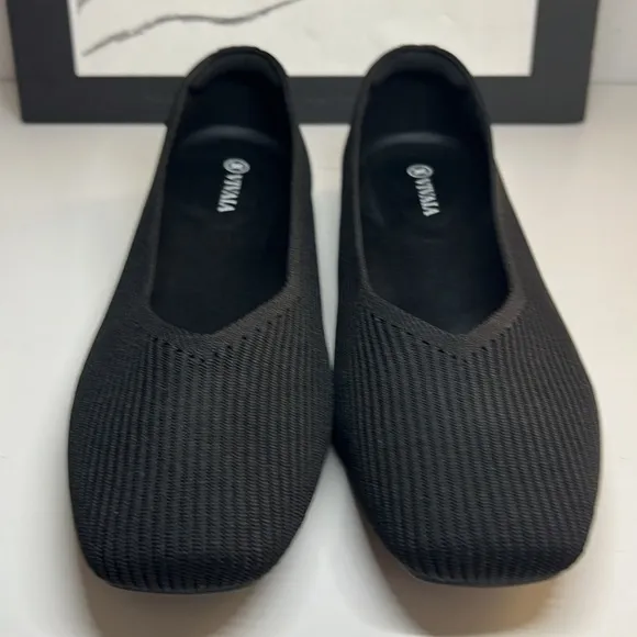VIVAIA Black Square Margot 2.0 Ballet Flats Women’s Size 10.5