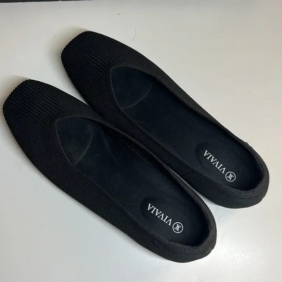 VIVAIA Black Square Margot 2.0 Ballet Flats Women’s Size 10.5