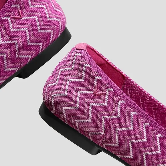 VIVAIA Comfort Knit Ballet Flats Slip On Casual Shoes Chevron Size 9.5 EU41
