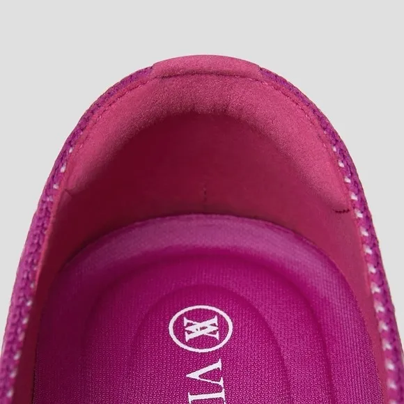 VIVAIA Comfort Knit Ballet Flats Slip On Casual Shoes Chevron Size 9.5 EU41
