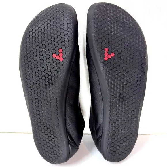 VIVOBAREFOOT Opanka Ballet Flats Women's EU 37/6.5 Black Leather Comfort Walking